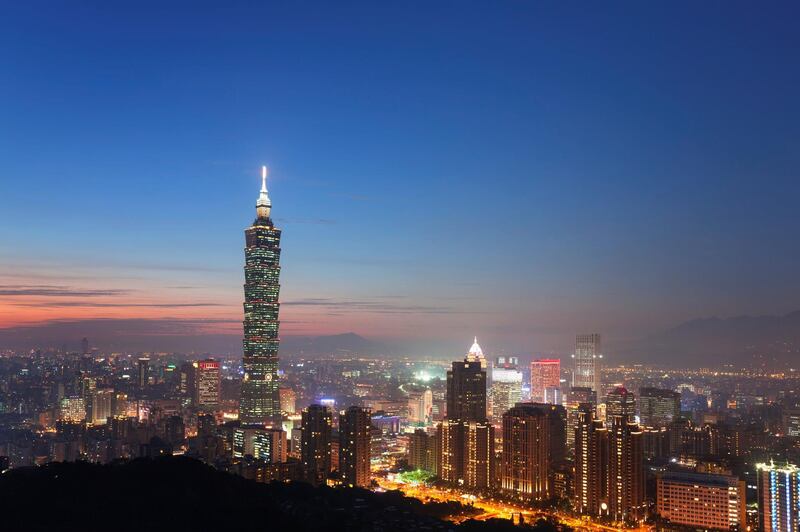 Asia, Taiwan, Taipei, View of modern cityscape with Taipei 101. (Photo by: JTB PHOTO/UIG via Getty Images)