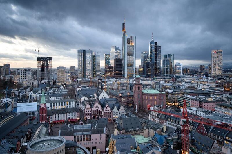 Frankfurt is well-known for its finance and banking district, but the city is also homely and traditional. Thomas Lohnes / Getty Images 