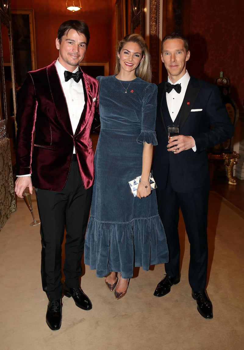 Josh Hartnett, Tamsin Egerton and Benedict Cumberbatch attend a dinner to celebrate The Prince's Trust, hosted by Prince Charles at Buckingham Palace on March 12, 2019 in London, England. Getty Images