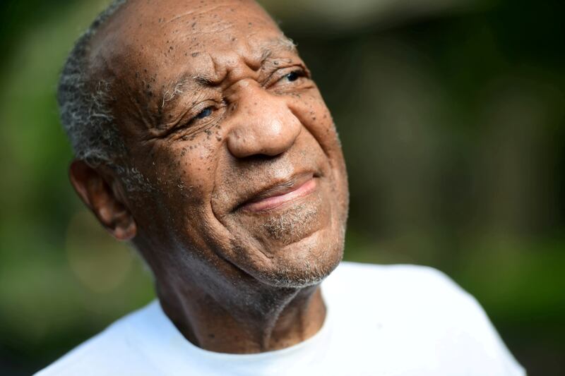 Bill Cosby outside his home in Ekins Park, Pennsylvania, after the state's highest court overturned his sexual assault conviction and ordered him released from prison immediately.