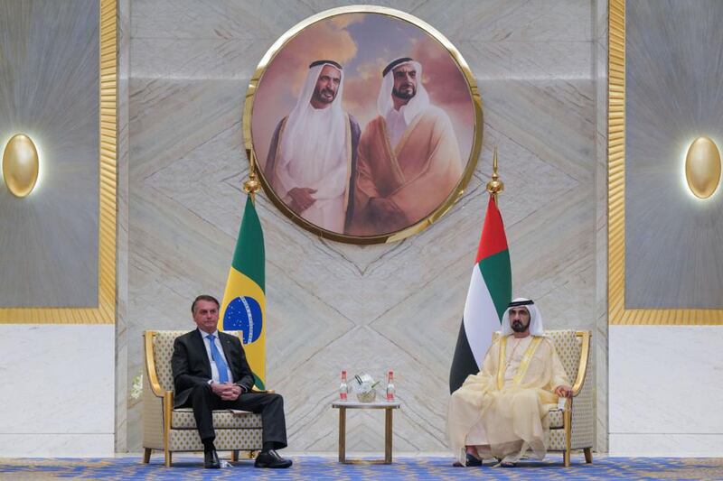 Sheikh Mohammed bin Rashid, Vice President and Ruler of Dubai, meets President of Brazil Jair Bolsonaro at Expo 2020. All photos: Dubai Media Office.
