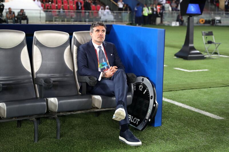 Abu Dhabi, United Arab Emirates - December 22, 2018: Al Ain manager Zoran Mamić during the match between Real Madrid and Al Ain at the Fifa Club World Cup final. Saturday the 22nd of December 2018 at the Zayed Sports City Stadium, Abu Dhabi. Chris Whiteoak / The National
