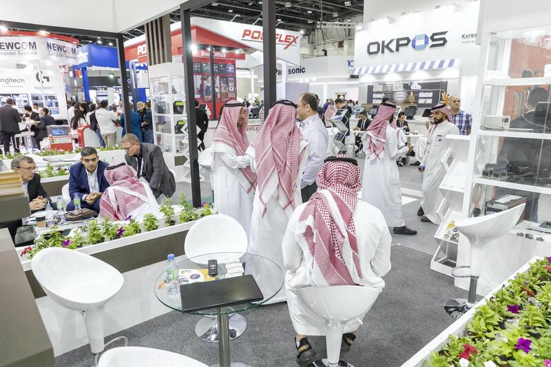 DUBAI, UNITED ARAB EMIRATES. 14 OCTOBER 2018. General show room floor image of GITEX 2019 at the World Trade Center. (Photo: Antonie Robertson/The National) Journalist: Patrick Ryan. Section: National.