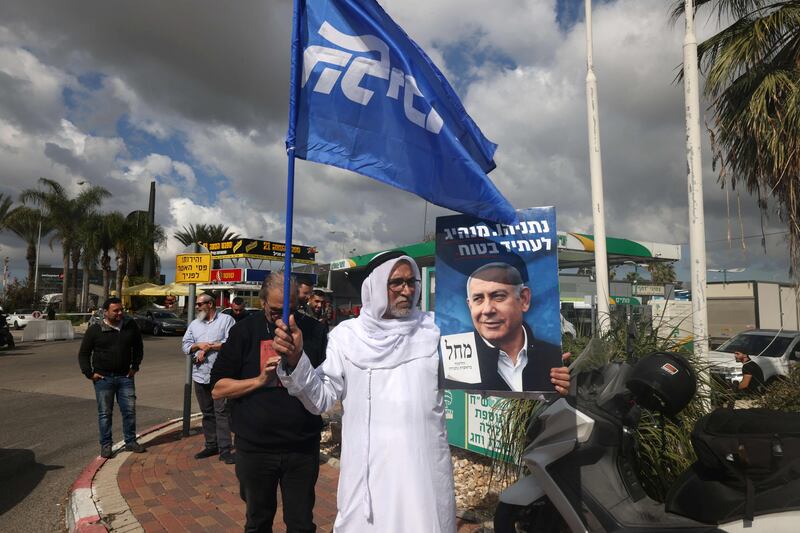 Protesters at one of the entrances of Ben Gurion Airport.  AFP