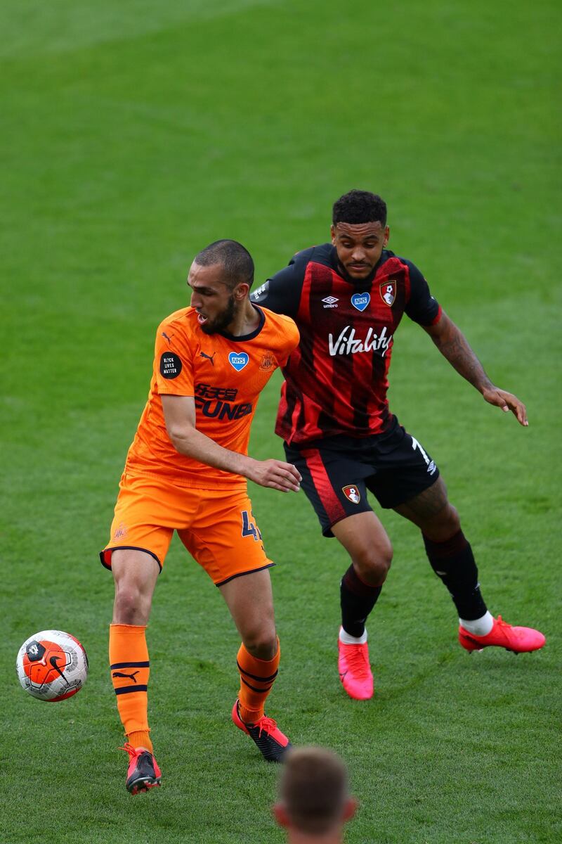 Joshua King - 4: Thought he had headed one back after Solanke hit the bar in the second half but was well offside. AFP