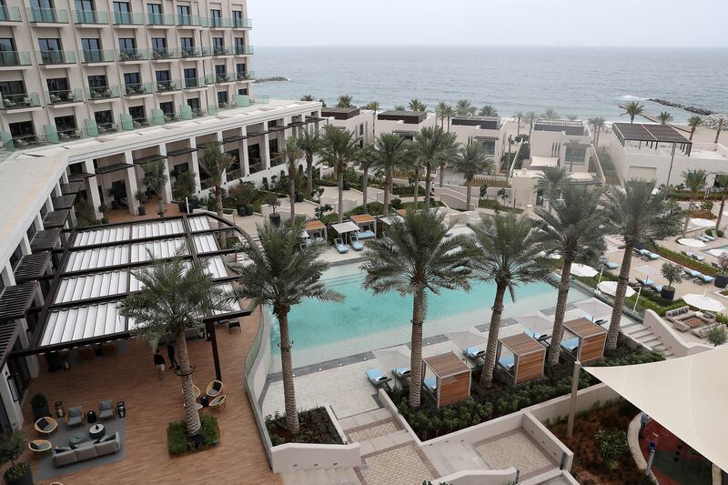 Overlooking the pool at the Address Beach Resort Fujairah