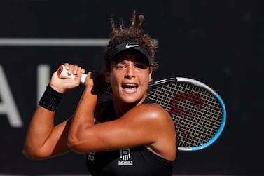 Mayar SHERIF (EGY) plays Akiko OMAE (JPN) in their round 1 match, on court 1 in the Australian Open 2021 Women’s Qualifying, at Dubai Tennis Stadium in Dubai, United Arab Emirates, Monday, January 11, 2021. Tennis Australia Photo by Jorge Ferrari