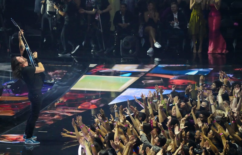 Dave Grohl on stage at Barclays Centre in New York in September. AP