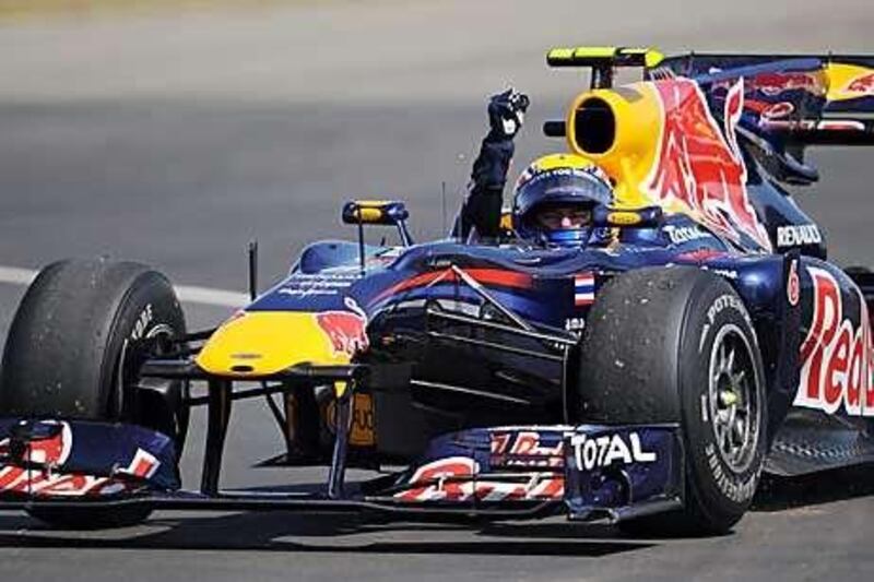 Webber finished 1.36 seconds ahead of championship leader Lewis Hamilton after converting his anger at handing a key car part over to Vettel.
