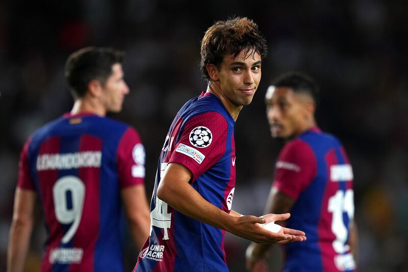 Joao Felix scored twice for Barcelona in the 5-0 win over Royal Antwerp in the Champions League. Getty