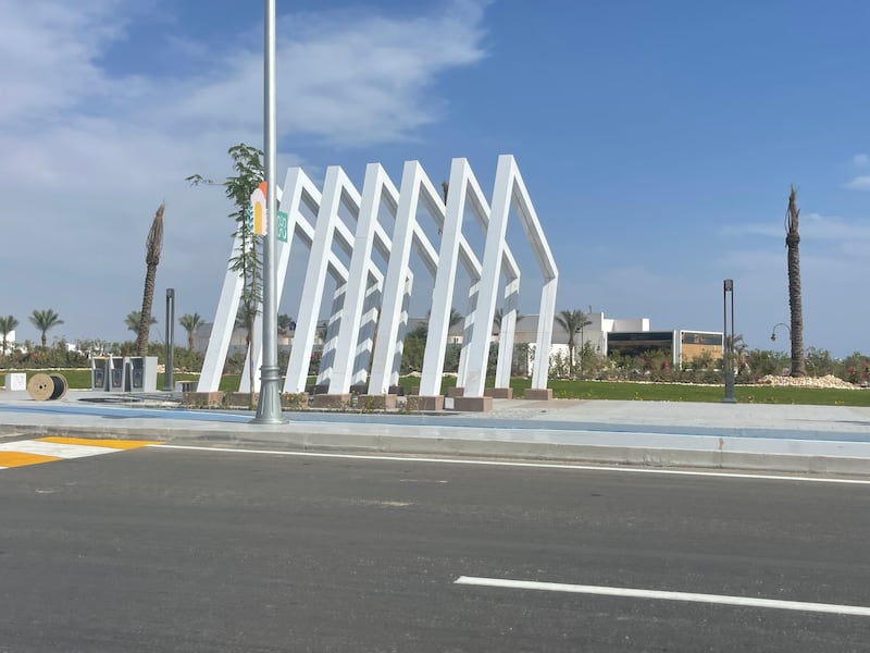 An decorative installation in Egypt's Sharm El Sheikh. The government has developed the city extensively ahead of Cop27.