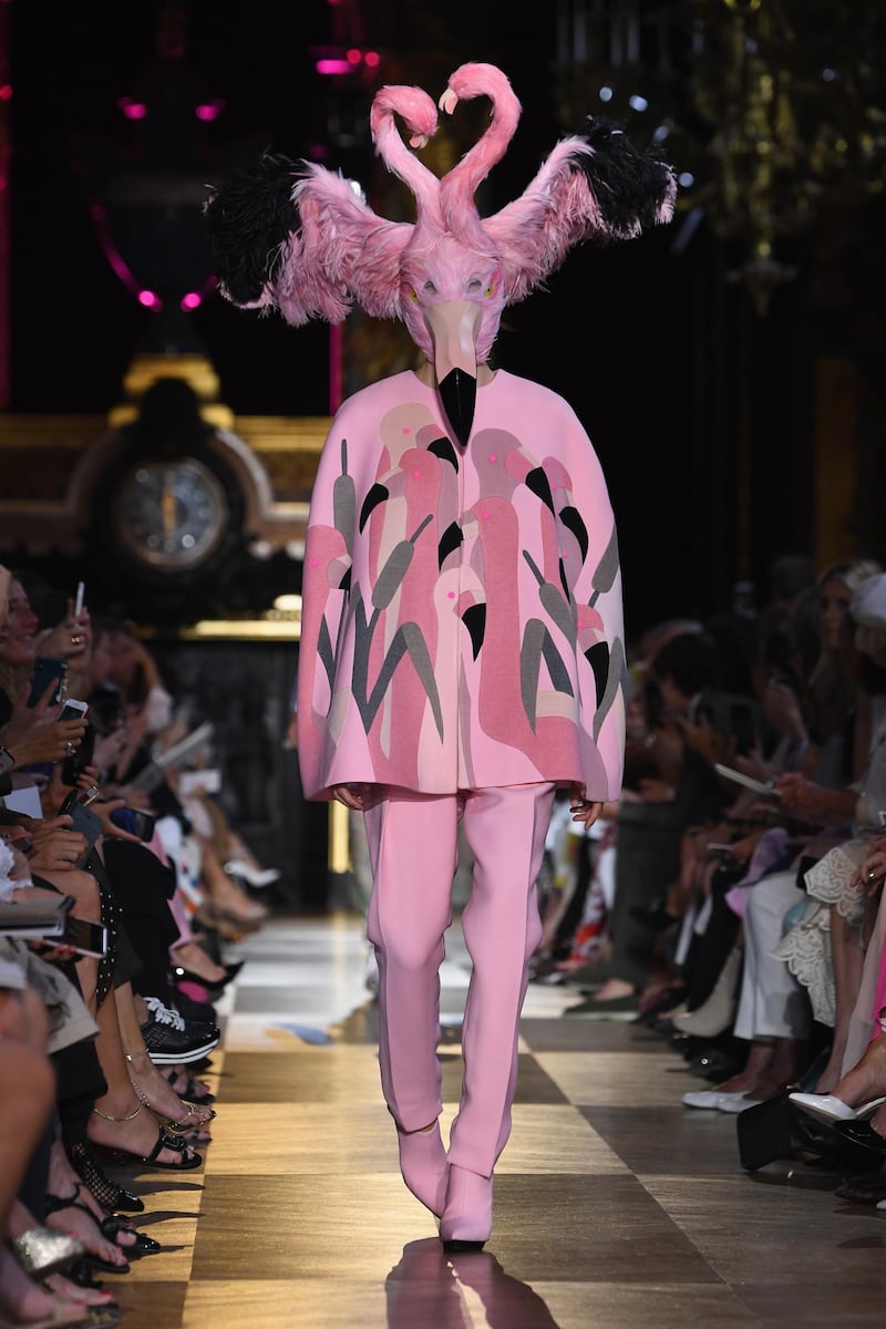 PARIS, FRANCE - JULY 02:  A model walks the runway during the Schiaparelli Haute Couture Fall Winter 2018/2019  show as part of Paris Fashion Week on July 2, 2018 in Paris, France.  (Photo by Pascal Le Segretain/Getty Images)