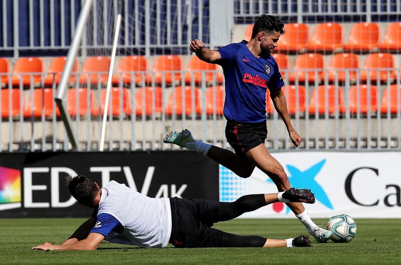 Diego Costa attends a training session at Cerro del Espino sports complex. EPA