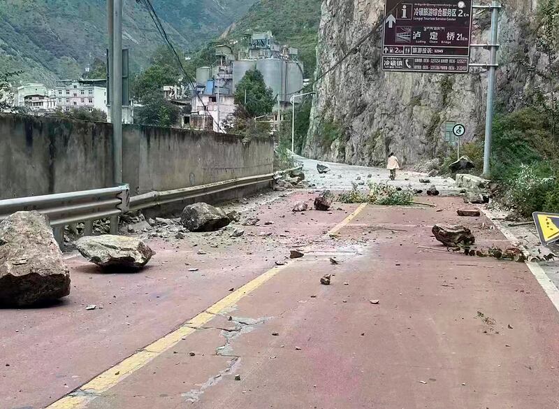 The quake hit about 43 kilometres south-east of the city of Kangding, in Sichuan province, at a depth of 10km. AP