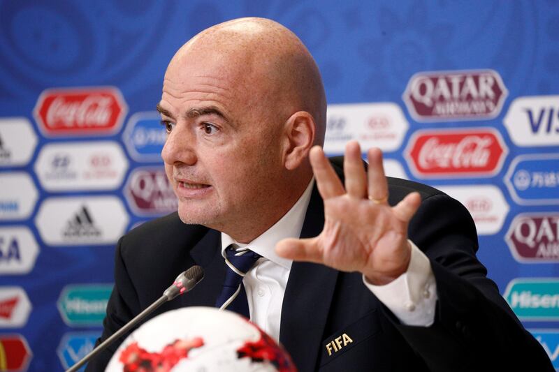 Gianni Infantino is supportive of video referees being used at next summer's World Cup in Russia. Maxim Shemetov / Reuters