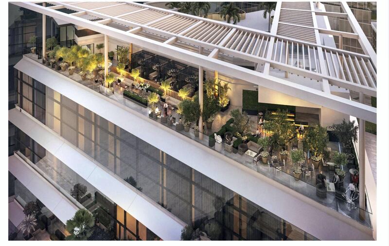 An outdoor terrace lounge will run the length of the building and give visitors Downtown Dubai views. Courtesy The Arts Club