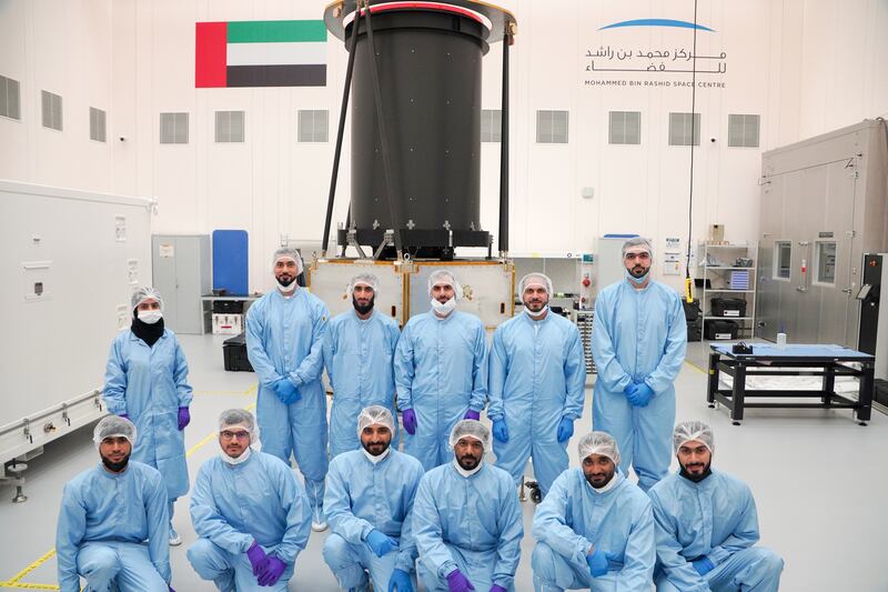 Emirati engineers will start developing the final version of MBZ-Sat, the region’s most advanced imaging satellite. All photos: Dubai Media Office