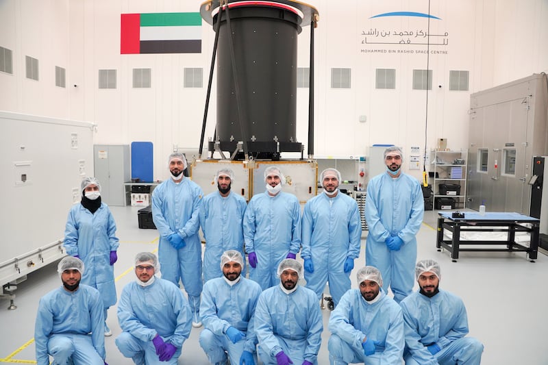 Emirati engineers will start developing the final version of MBZ-Sat, the region’s most advanced imaging satellite. All photos: Dubai Media Office
