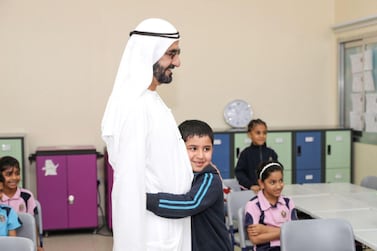Sheikh Mohammed bin Rashid, Vice President and Ruler of Dubai, announces Dh1.5bn plan to build 'new generation of schools'. Courtesy Sheikh Mohammed bin Rashid Twitter