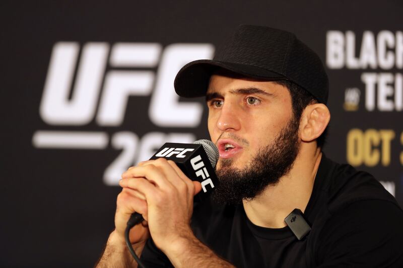 Islam Makhachev ahead of UFC 267 in Abu Dhabi. Chris Whiteoak / The National