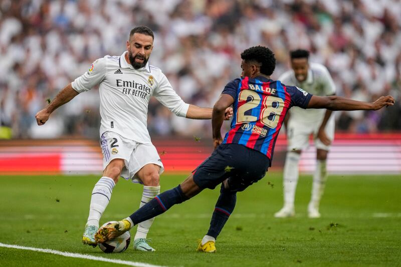 Dani Carvajal – 7 Calm and collected at the back, the Spaniard always had an eye on a counter-attacking opportunity. He saw one through ball get a handy deflection off Garcia’s head before releasing Junior for Valverde’s goal. AP 
