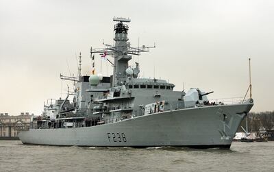 'HMS Northumberland' collided with a Russian submarine 200 miles above Scotland.  Getty Images