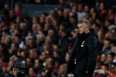 It was a tough night for Manchester United manager Ole Gunnar Solskjaer in Barcelona. AP Photo