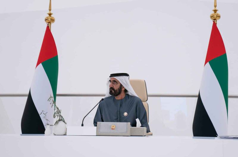 Sheikh Mohammed bin Rashid, Vice President and Ruler of Dubai, said that in a turbulent world 'the UAE has not stopped moving forward'. Photo: @HHShkMohd / Twitter