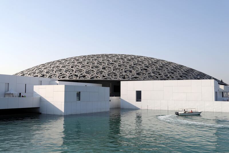 Abu Dhabi, United Arab Emirates - November 6th, 2017: Exterior shots of the Louvre. Louvre Media Day. Monday, November 6th, 2017 at Louvre, Abu Dhabi. Chris Whiteoak / The National