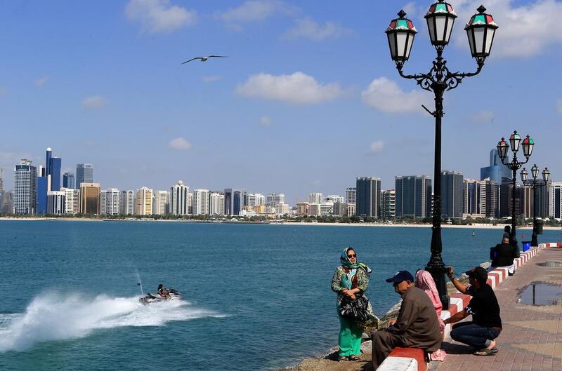 Humidity is expected to reach up to 70 per cent in Abu Dhabi. Photo: The National
