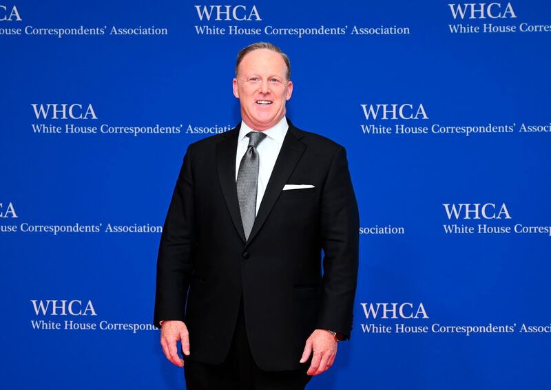 Former White House Press Secretary Sean Spicer arrives on the red carpet for the White House Correspondents' Dinner in Washington, DC on April 27, 2019. AFP