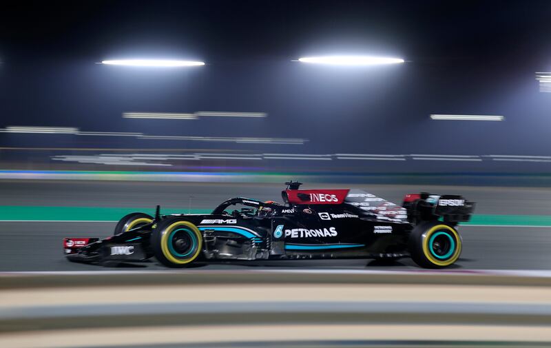 Mercedes' Lewis Hamilton during the Qatar Grand Prix on Sunday. Reuters