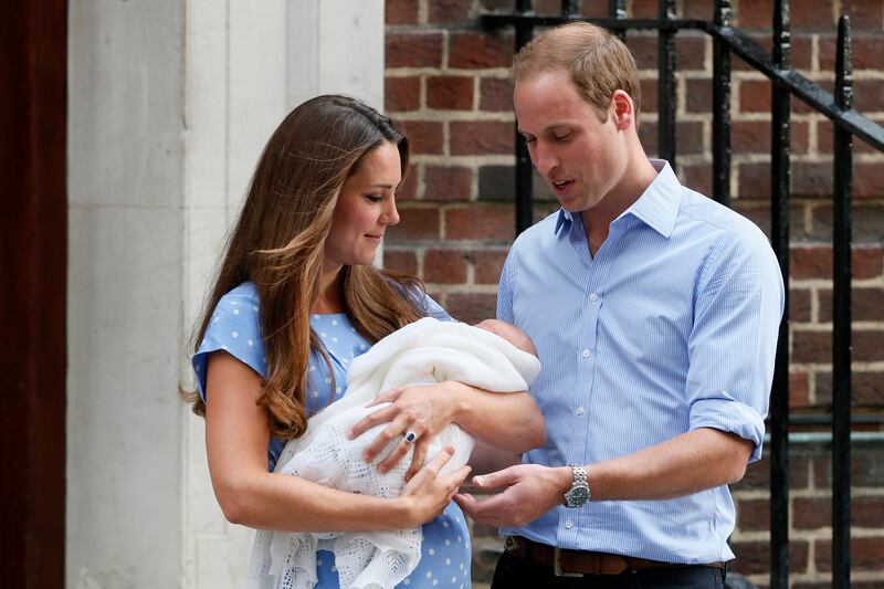 Born at 4.24pm on July 23, 2013, George was introduced to the world outside St Mary's Hospital in London. Reuters 