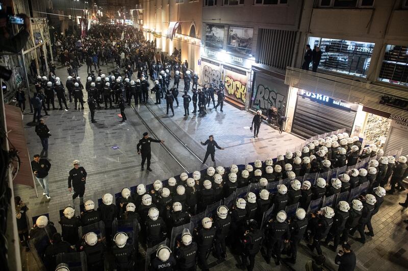 Turkish police fired tear gas to disperse protesters. Getty Images