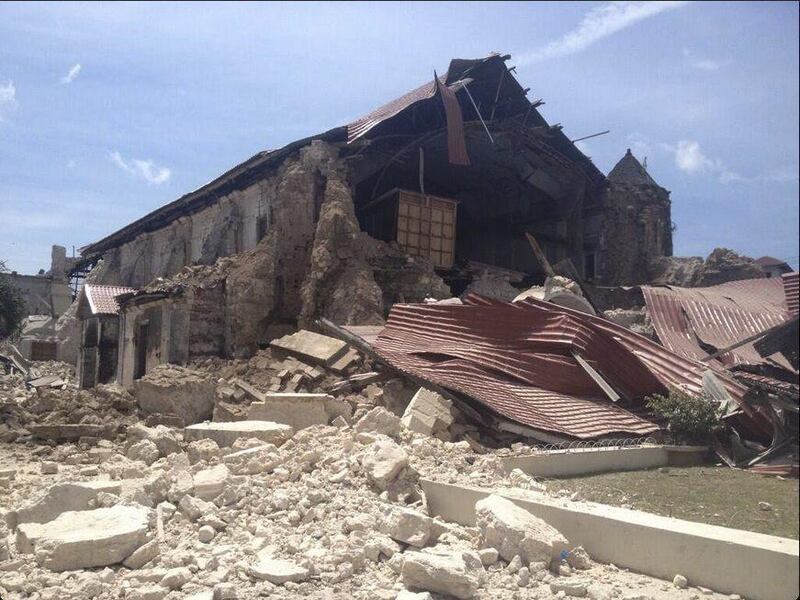 The destroyed San Pedro Cathedral after a 7.2-magnitude earthquake in the town of Loboc, Bohol province, Philippines, 15 October 2013. EPA/Robert Michael Poole