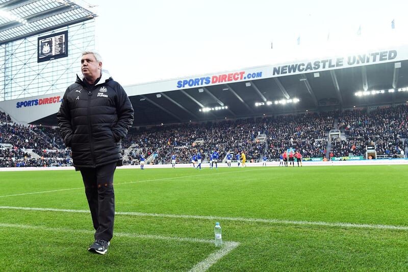NEWCASTLE UPON TYNE, ENGLAND - JANUARY 01: Steve Bruce, Manager of Newcastle United looks on during the Premier League match between Newcastle United and Leicester City at St. James Park on January 01, 2020 in Newcastle upon Tyne, United Kingdom. (Photo by Mark Runnacles/Getty Images)