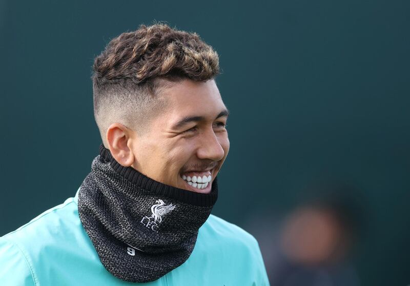 Liverpool's Roberto Firmino during training. Reuters