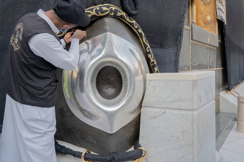 The Kaaba's black stone. Photo: The General Presidency for the Affairs of the Grand Mosque and the Prophet’s Mosque