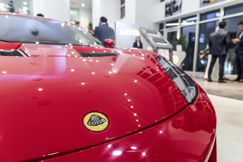 ABU DHABI, UNITED ARAB EMIRATES. 24 APRIL 2019. Opening of the new Lotus car showroom in Abu Dhabi. (Photo: Antonie Robertson/The National) Journalist: None. Section: National.