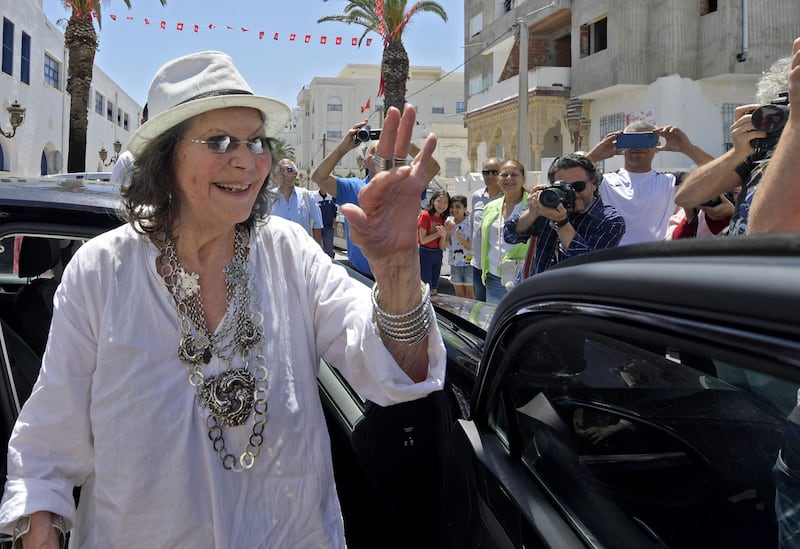 Cardinale attends the inauguration of the “Claudia Cardinale” street in La Goulette near the Tunisian capital.