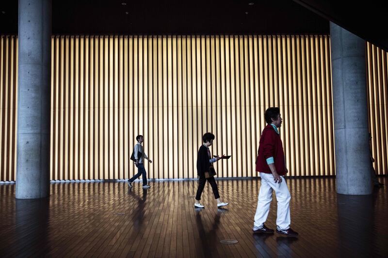 Visitors at Tokyo's National Art Centre. Behrouz Mehri / AFP Photo