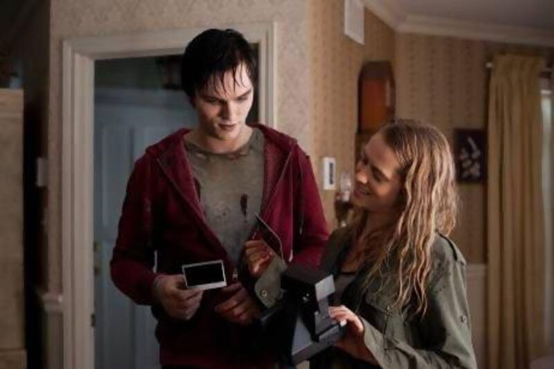 Nicholas Hoult, left, and Teresa Palmer in a scene from Warm Bodies, which topped the box office in North America. Summit Entertainment / AP Photo