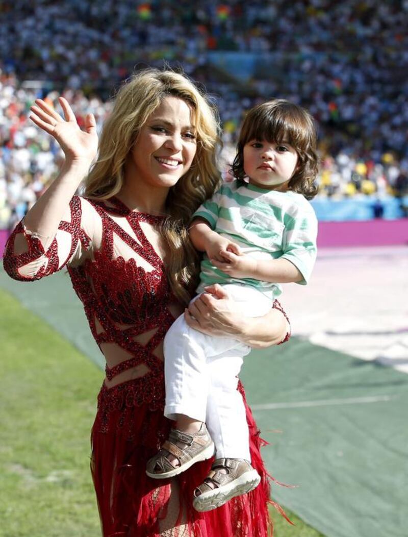 Colombian singer Shakira with son Milan. Kamil Krzaczynski / EPA