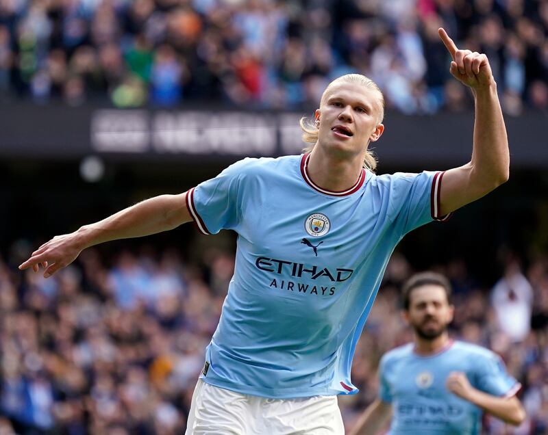 Erling Haaland and Manchester City are looking to cut the gap on Premier League leaders Arsenal down to two points. EPA