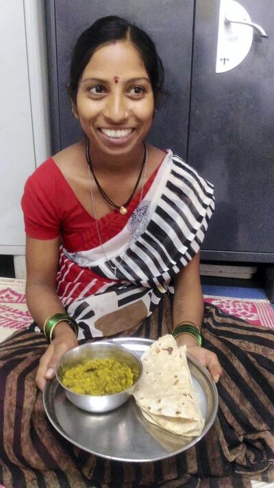 Ambadi Bhaji with her stew made with sorrel leaves. Courtesy Ambadi Bhaji