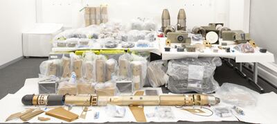 The caches of weapons were seized by Britain's Royal Navy last year. Photo: Ministry of Defence