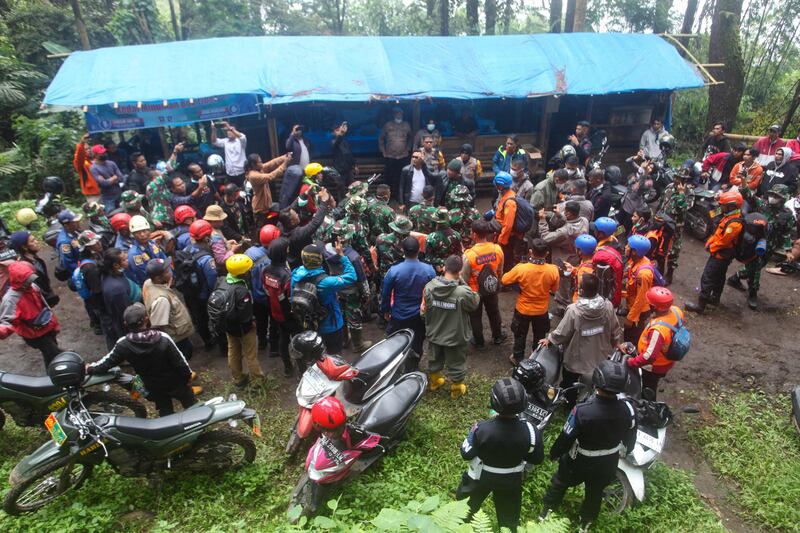 Rescuers prepare for a search and rescue operation after Mount Merapi erupted near Batu Palano village in Agam. AFP