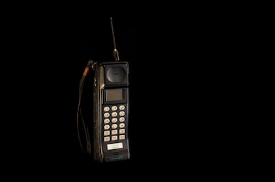 40@40 project. October 2011. An Etisalat mobile phone from the 1980s. Courtesy Mohammed Al FahimRazan Alzayani, Deepthi Unnikrishnan & Tina Chang