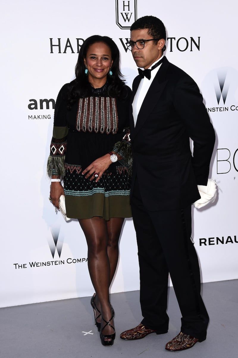 CAP D'ANTIBES, FRANCE - MAY 19:  Donors Sindika Dokolo and Isabel dos Santos arrive at amfAR's 23rd Cinema Against AIDS Gala at Hotel du Cap-Eden-Roc on May 19, 2016 in Cap d'Antibes, France.  (Photo by Ian Gavan/Getty Images)