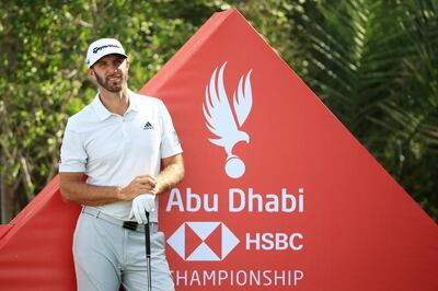 ABU DHABI, UNITED ARAB EMIRATES - JANUARY 15:  Dustin Johnson of the United States looks on during the Pro-Am ahead of the Abu Dhabi HSBC Golf Championship at the Abu Dhabi Golf Club on January 15, 2019 in Abu Dhabi, United Arab Emirates. (Photo by Andrew Redington/Getty Images)